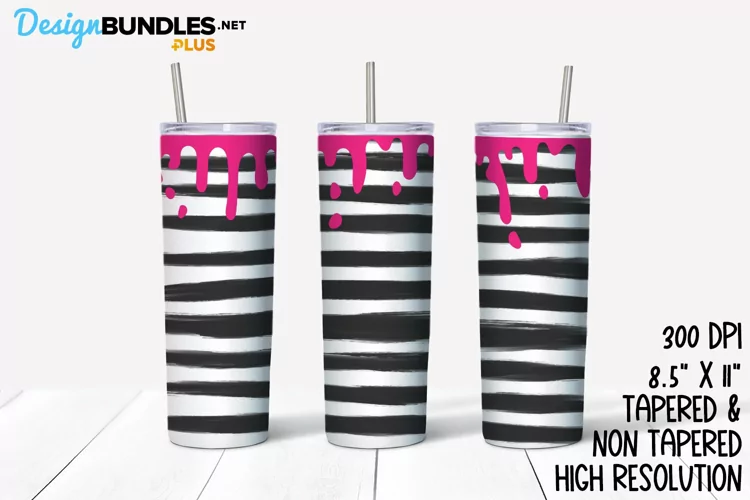 Black & White Stripes | Tumbler Sublimation Wrap