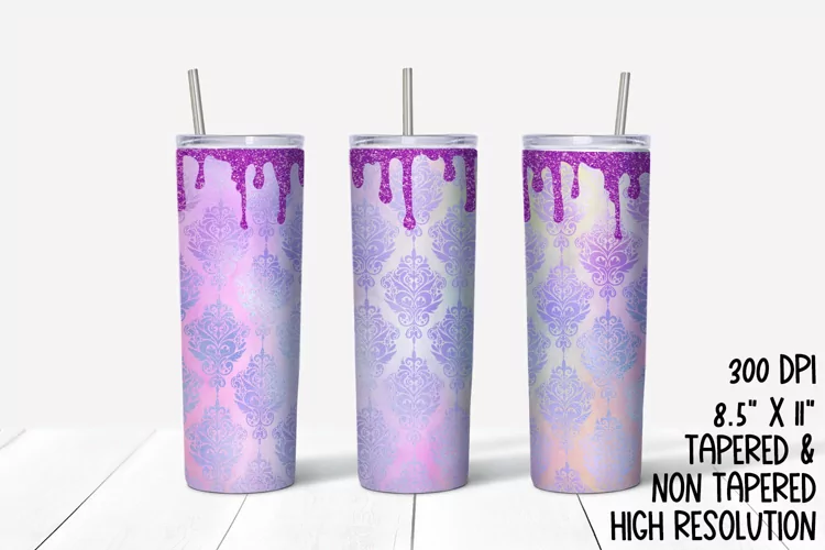 Pastel Damask Sublimation Tumbler
