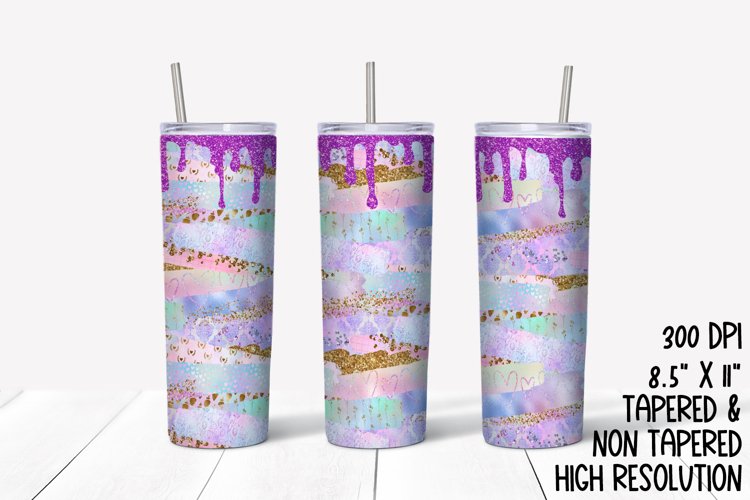 Pastel Valentine's Brush Strokes Sublimation Tumbler example image 1