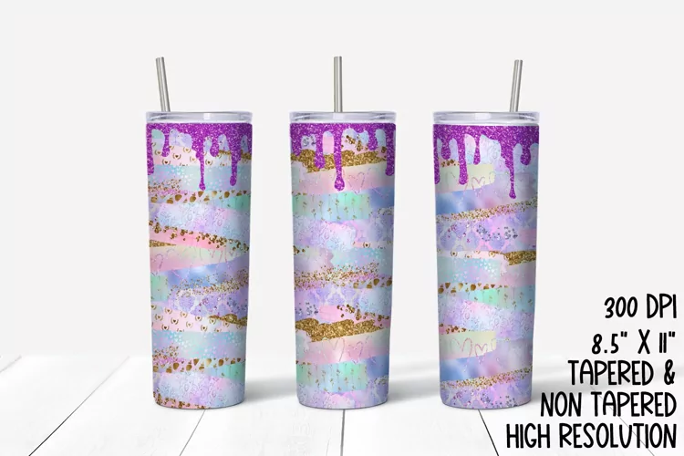 Pastel Valentine's Brush Strokes Sublimation Tumbler