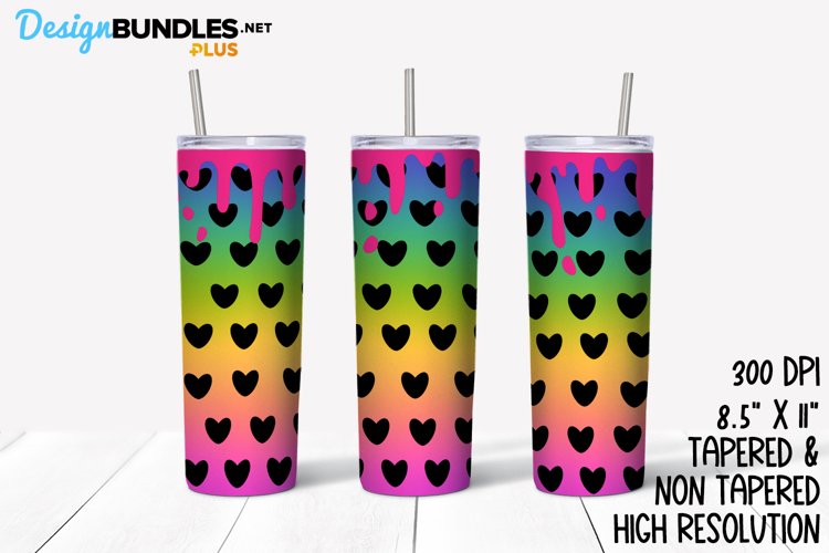 Rainbow Heart | Tumbler Sublimation Wrap example image 1