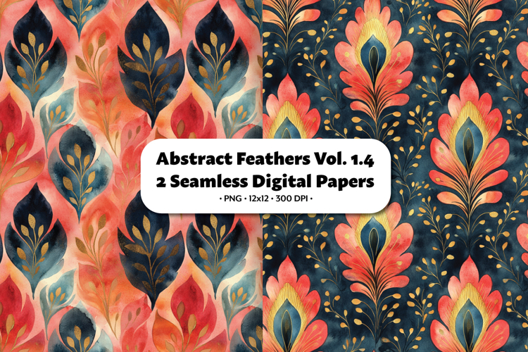 Abstract Feathers Seamless Digital Paper Vol.1.4, 2 PNG