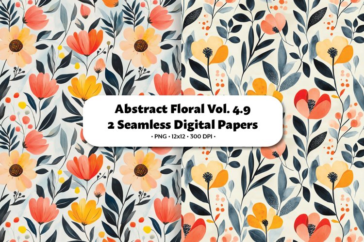 Abstract Florals Seamless Digital Paper Vol. 4.9, 2 PNG