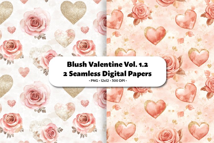 Blush Valentine Seamless Digital Paper Vol.1.2, 2 PNG