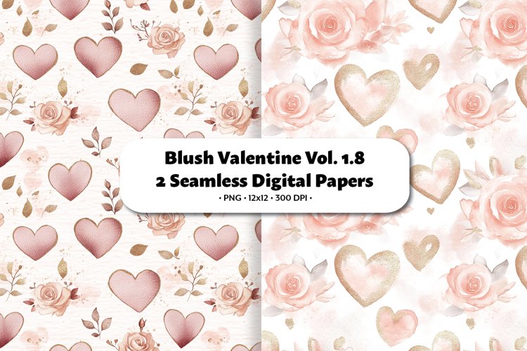Blush Valentine Seamless Digital Paper Vol.1.8, 2 PNG