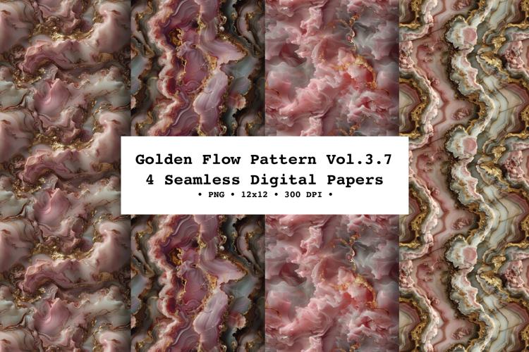 Golden Flow Seamless Pattern Vol.3.7- 4 PNG