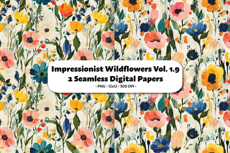 Impressionist Wildflowers Seamless Digital Paper Vol.1.9