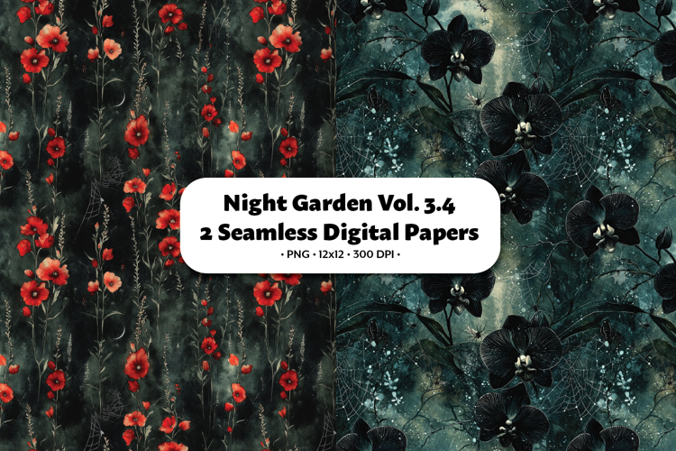 Night Garden Seamless Digital Paper Vol. 3.4, 2 PNG