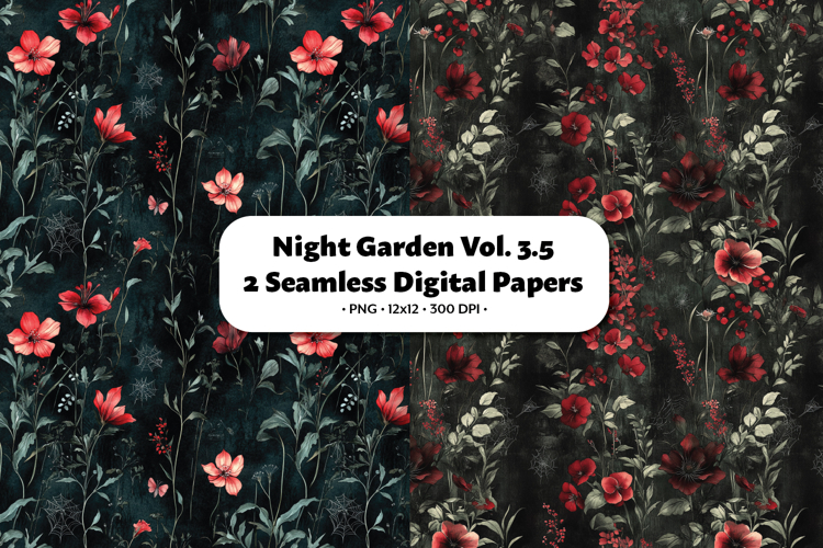 Night Garden Seamless Digital Paper Vol. 3.5, 2 PNG