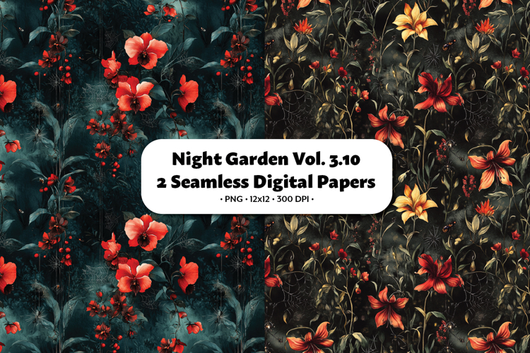 Night Garden Seamless Digital Paper Vol. 3.10, 2 PNG