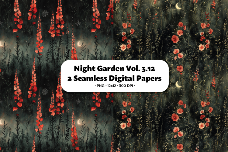 Night Garden Seamless Digital Paper Vol. 3.12, 2 PNG
