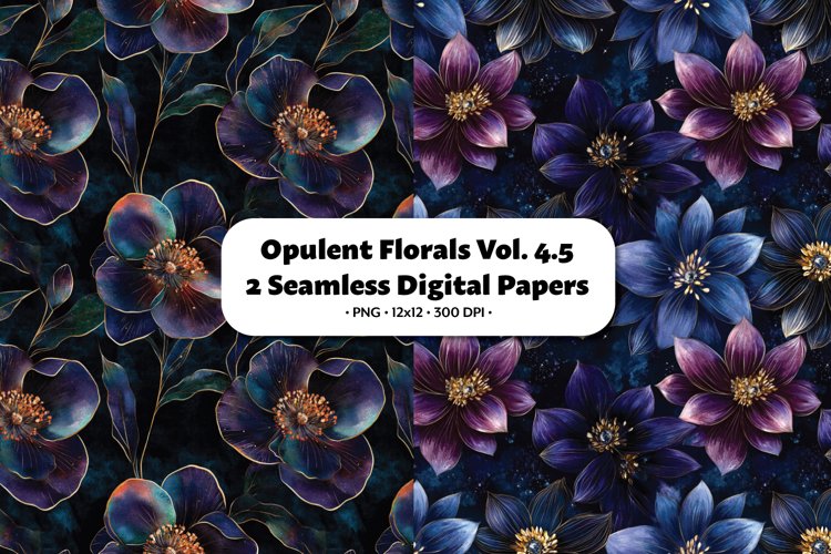Opulent Florals Seamless Digital Paper Vol. 4.5, 2 PNG
