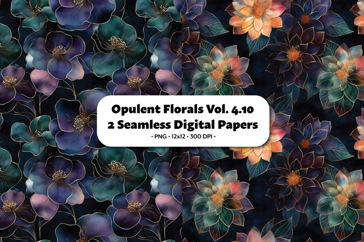 Opulent Florals Seamless Digital Paper Vol. 4.10, 2 PNG