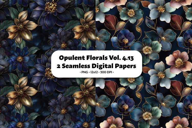 Opulent Florals Seamless Digital Paper Vol. 4.13, 2 PNG
