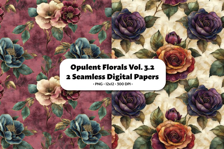 Opulent Florals Seamless Digital Paper Vol. 3.2, 2 PNG