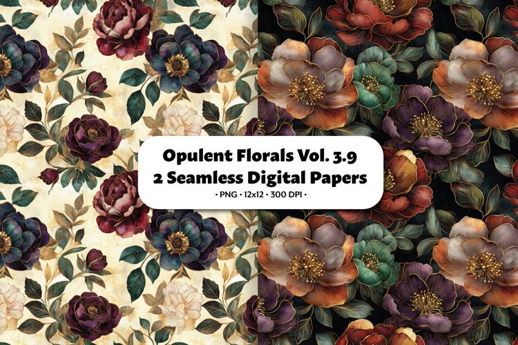 Opulent Florals Seamless Digital Paper Vol. 3.9, 2 PNG