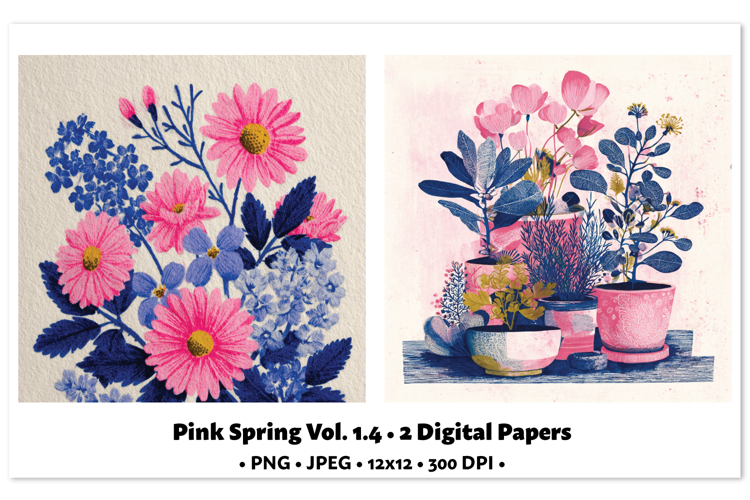 Playful Spring Digital Paper Vol. 1.4, 2 PNG   JPEG