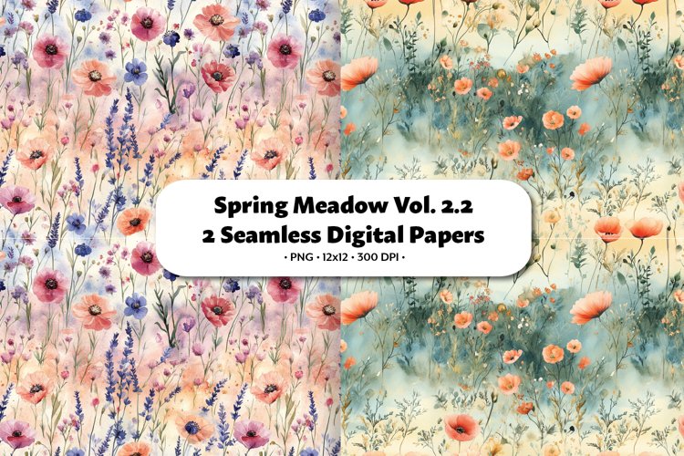 Spring Meadow Seamless Digital Paper Vol.2.2, 2 PNG