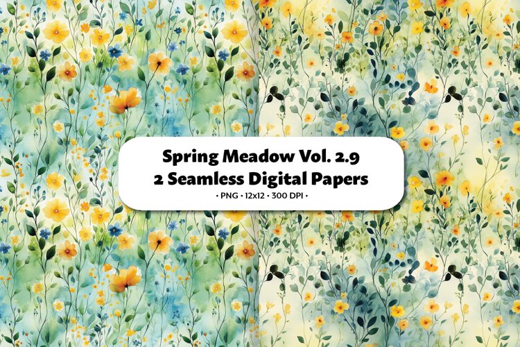 Spring Meadow Seamless Digital Paper Vol.2.9, 2 PNG