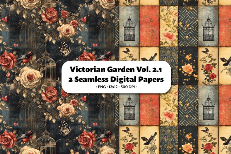 Victorian Garden Seamless Digital Paper Vol. 2.1, 2 PNG