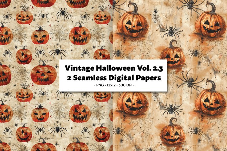 Vintage Halloween Pattern, Seamless Digital Paper Vol. 2.3