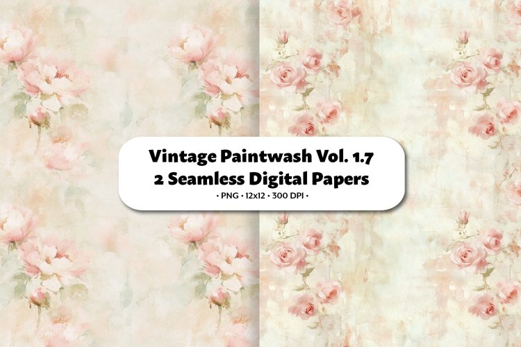 Vintage Paintwash Seamless Digital Paper Vol.1.7, 2 PNG