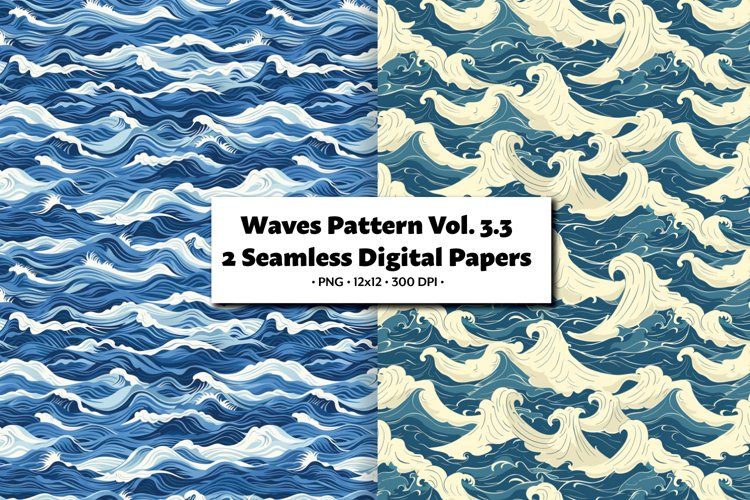 Waves Pattern Vol. 3.3 Seamless Digital Paper 2 PNG