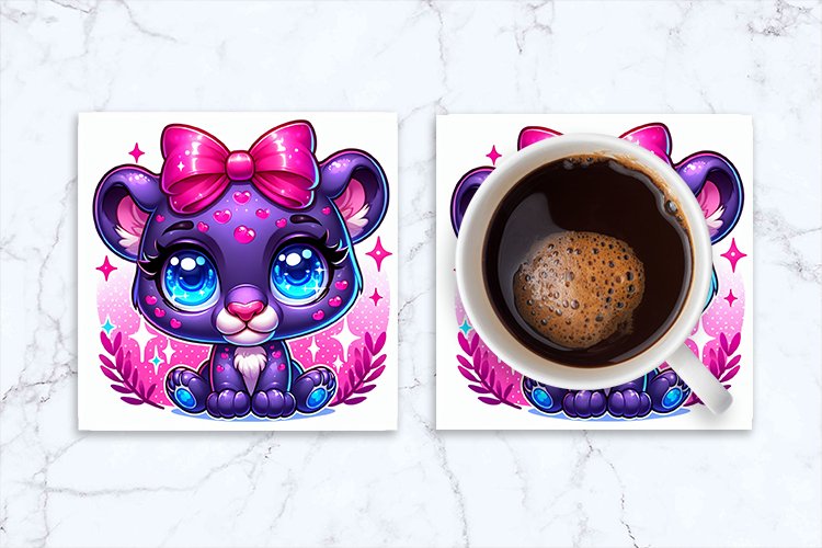 Animal Coaster, owl Square Coaster Sublimation