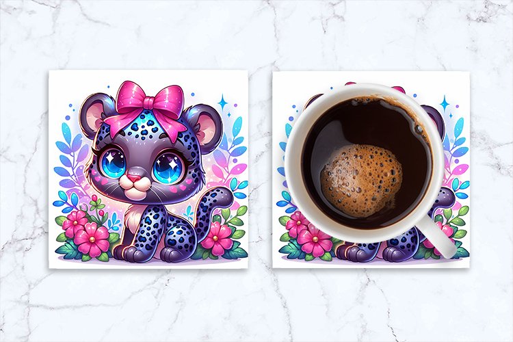 Animal Coaster, owl Square Coaster Sublimation example image 1