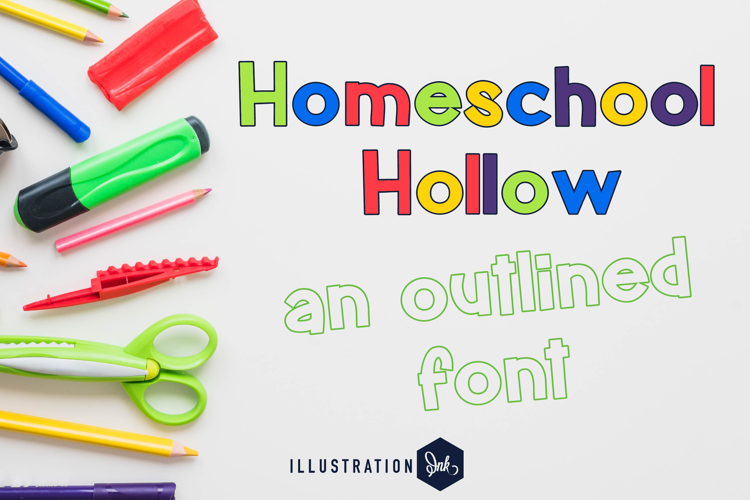 Homeschool Hollow Font Family
