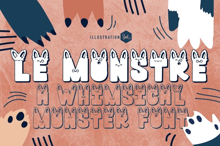Le Monstre Cute Monster Display Font example image 1
