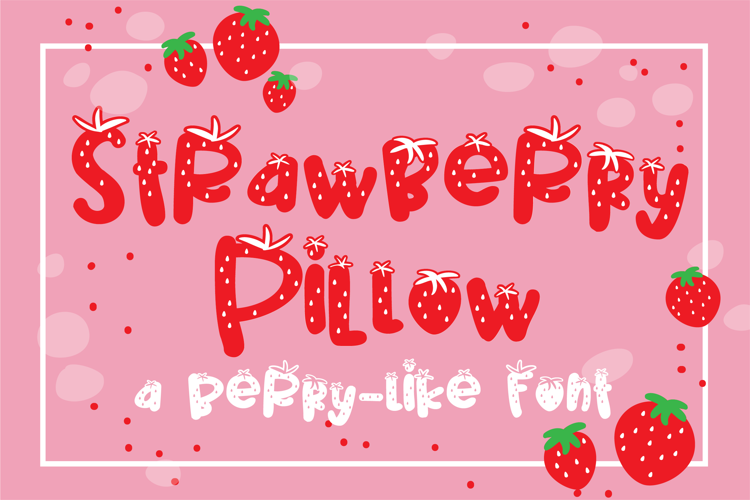 Strawberry Pillow Cute Strawberry Display Font