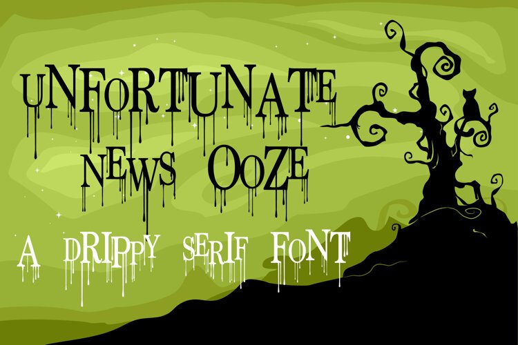 Unfortunate News Ooze | Drippy Serif Halloween Font