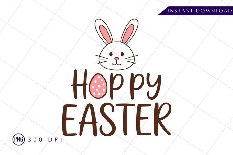Hoppy easter bunny green sublimation png design example image 1