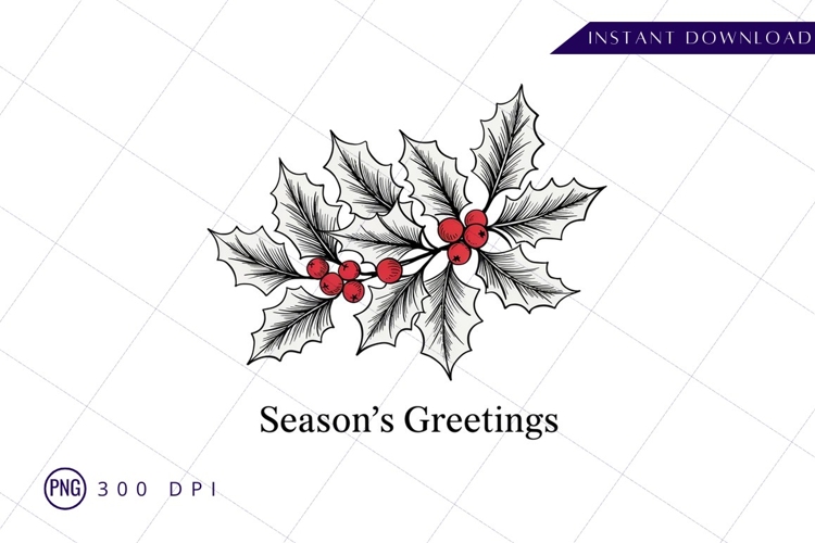 Holly Branch Clipart Image 7
