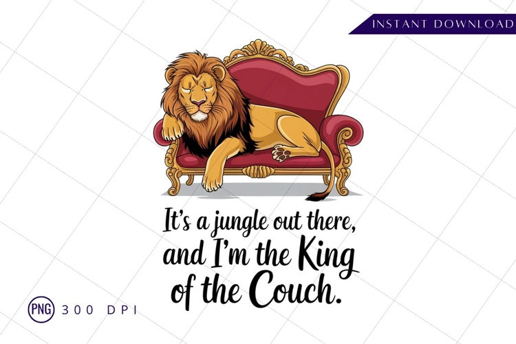 Lion king on couch sublimation png example image 1