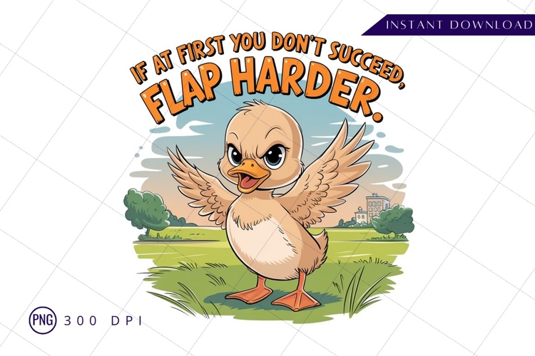 Cartoon duck flap harder sublimation png example image 1