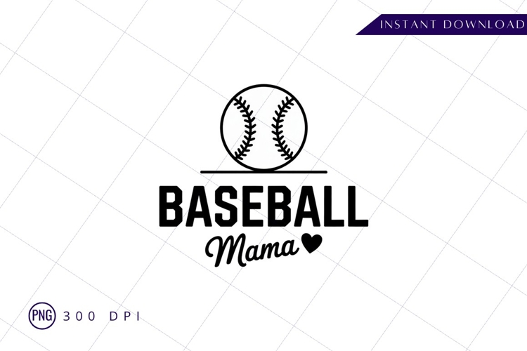 Baseball mama graphic sublimation png design