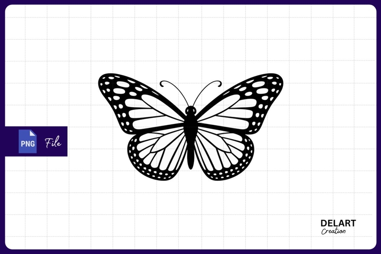 Black And White Butterfly Clipart Image 2