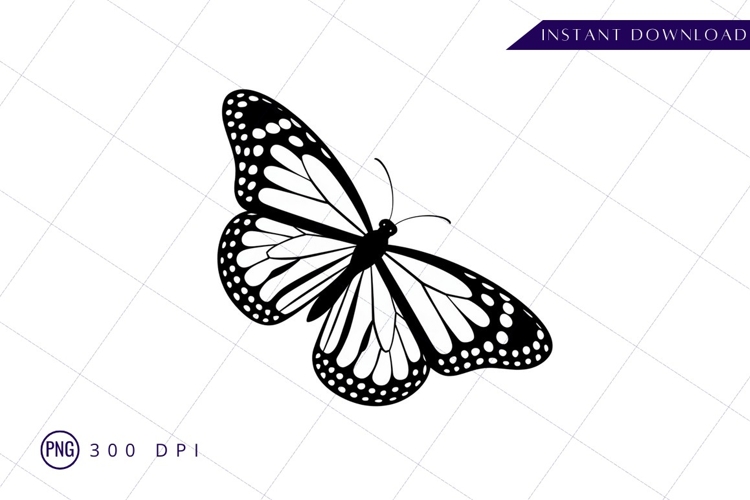 Black And White Butterfly Clipart Image 11