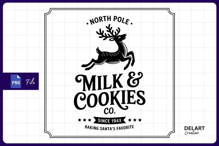 North pole milk cookies company sublimation png example image 1