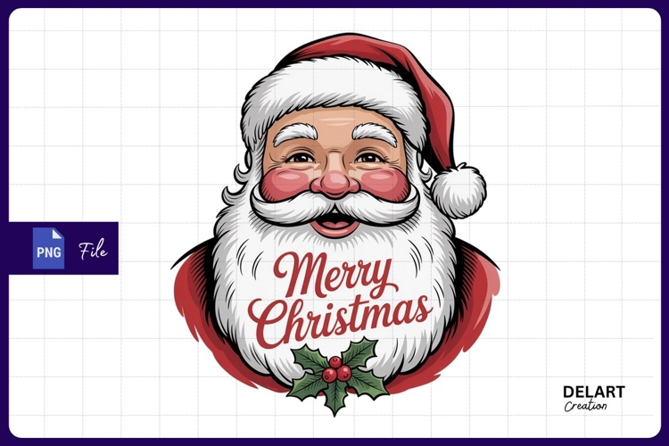 Santa claus portrait merry christmas Sublimation PNG Design