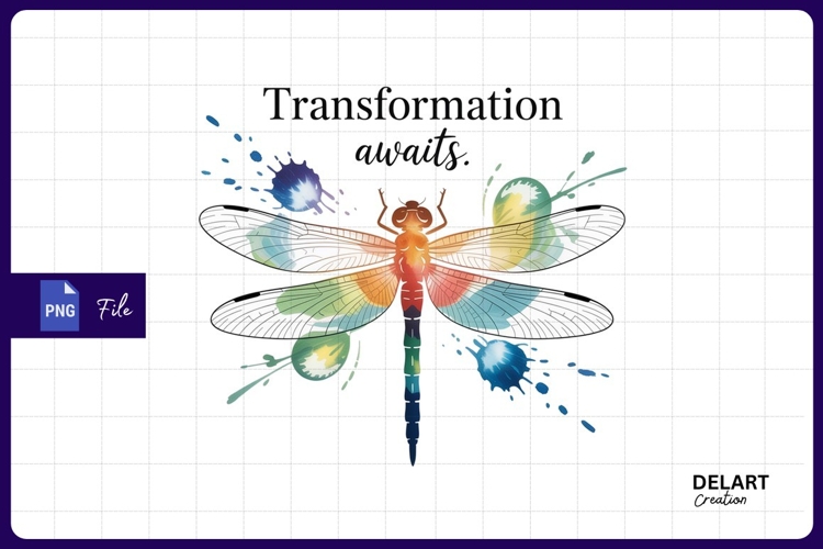 Dragonfly transformation awaits Sublimation PNG Design
