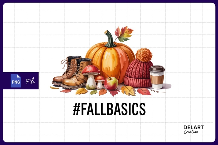 Autumn essentials still life Sublimation PNG Design