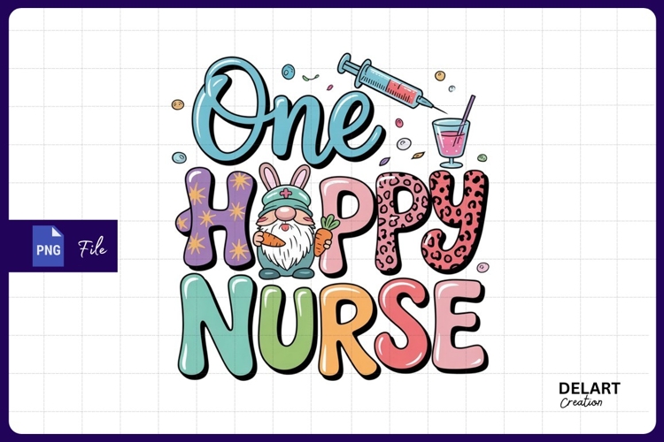 One Happy Nurse Sublimation PNG