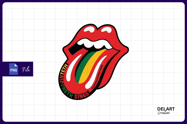 Rolling Stones Tongue Logo With Colors Sublimation PNG example image 1