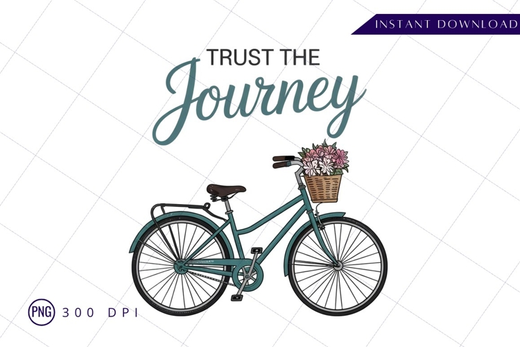 Bicycle With Flowers And Inspirational Quotes PNG
