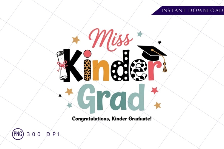 Miss Kinder Grad Sublimation PNG