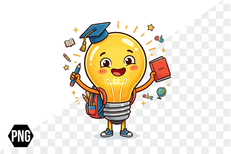 Watercolor Kawaii Back to School Png Clipart