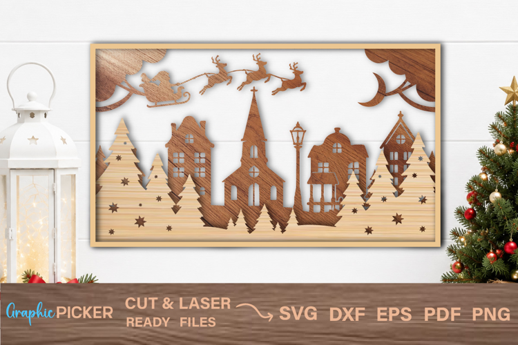 CHRISTMAS Box Multilayer Laser Cut Files, 3D Designs, Tree